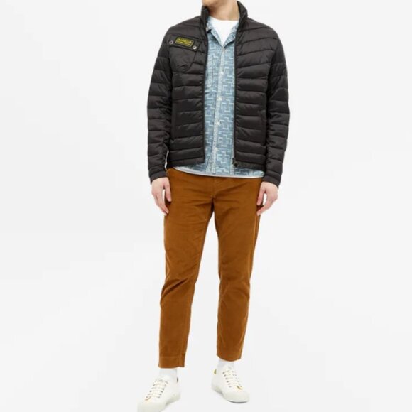 Barbour International Men's Black Puffer with Yellow Lining - Picture 9 of 9